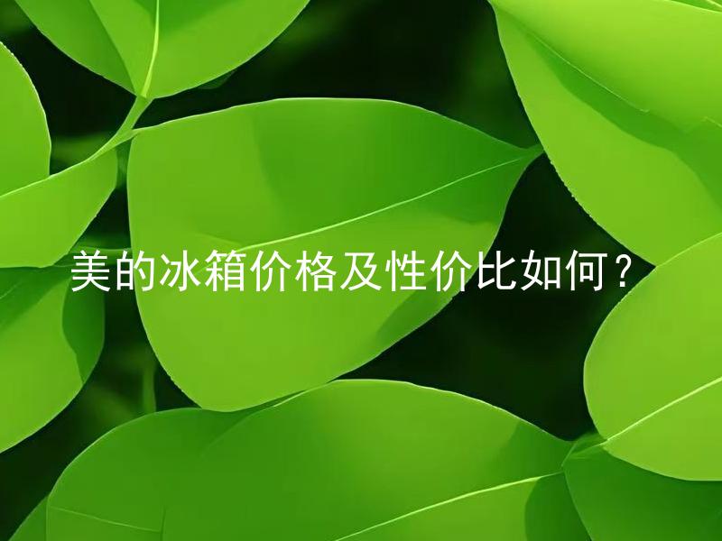 美的冰箱价格及性价比如何？ 美的冰箱的性能如何？