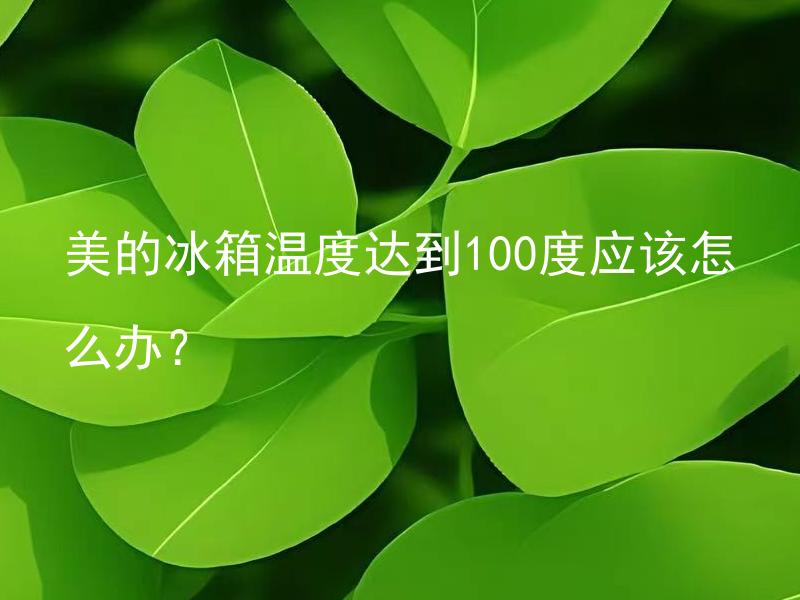 美的冰箱温度达到100度应该怎么办？ 美的冰箱怎样避免温度达到100度？