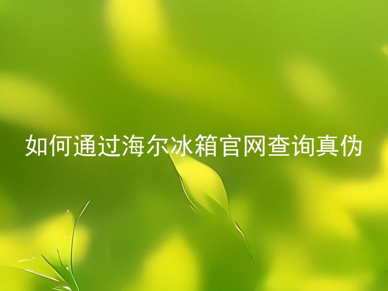 如何通过海尔冰箱官网查询真伪 如何通过海尔冰箱官网查询产品购买渠道
