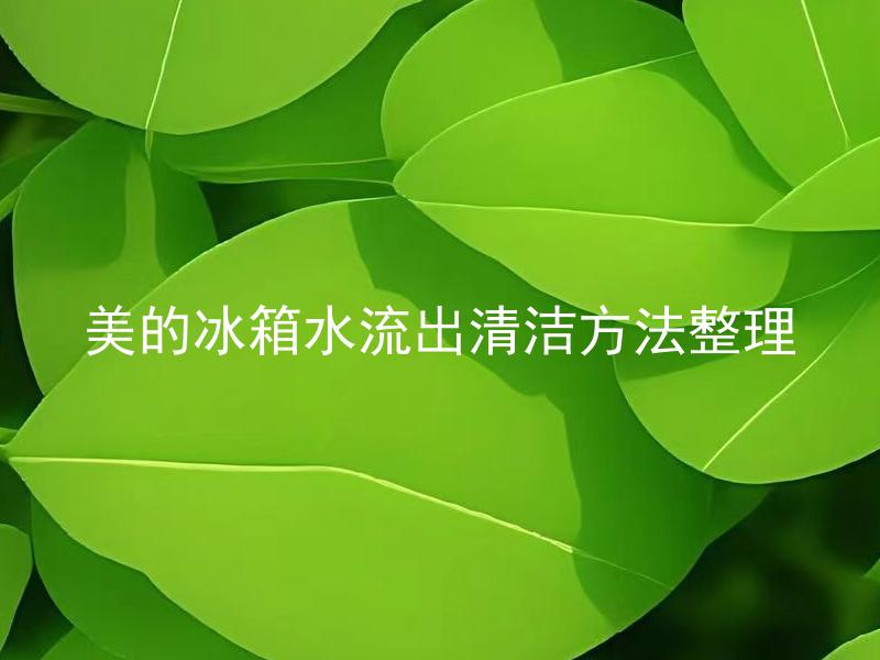 美的冰箱水流出清洁方法整理 美的冰箱水流出怎么清洁？