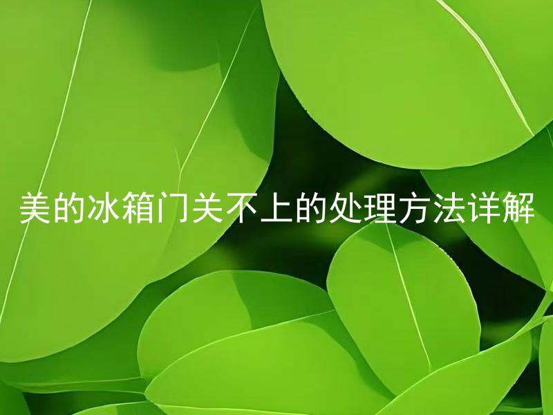 美的冰箱门关不上的处理方法详解 美的冰箱门为什么关不上，解决方法详解