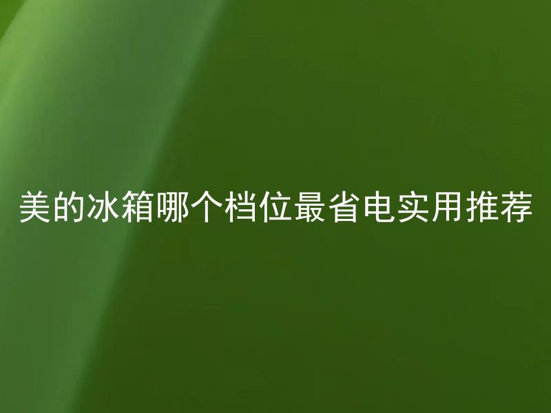 美的冰箱哪个档位最省电实用推荐 美的冰箱哪个档位最适合长时间储存食物？