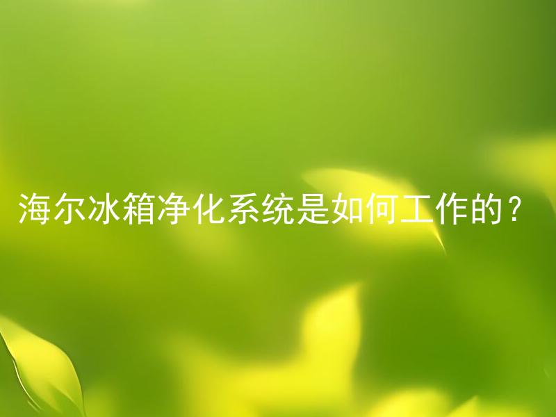 海尔冰箱净化系统是如何工作的？ 海尔冰箱净化系统如何清洁食品冷藏室？