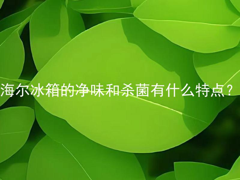 海尔冰箱的净味和杀菌有什么特点？ 海尔冰箱的净味和杀菌有什么特点能确保食品的新鲜和健康吗？