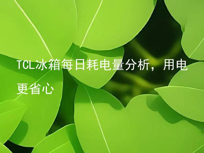 TCL冰箱每日耗电量分析，用电更省心
