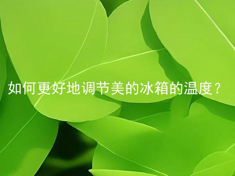 如何更好地调节美的冰箱的温度？