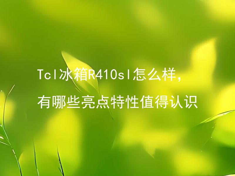 Tcl冰箱R410sl怎么样，有哪些亮点特性值得认识