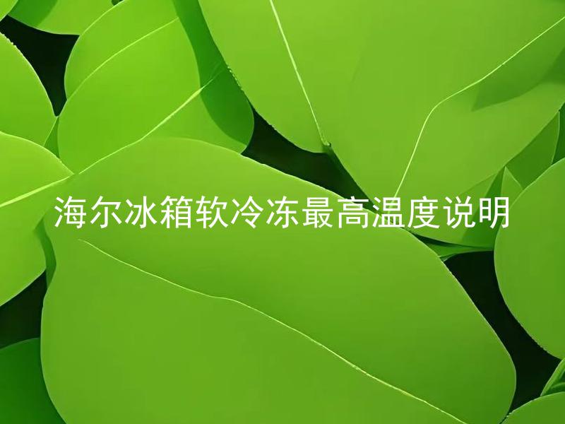 海尔冰箱软冷冻最高温度说明 海尔冰箱软冷冻最高温度适合保存哪些食物？