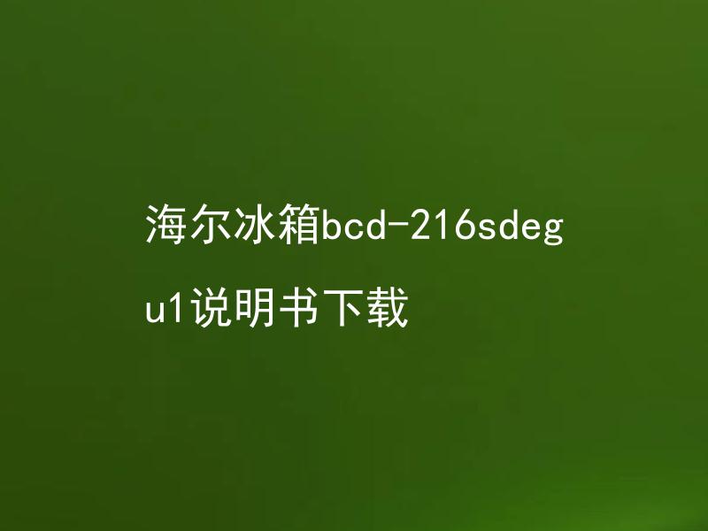 海尔冰箱bcd-216sdegu1说明书下载 海尔冰箱bcd-216sdegu1的说明书在哪里可以下载？
