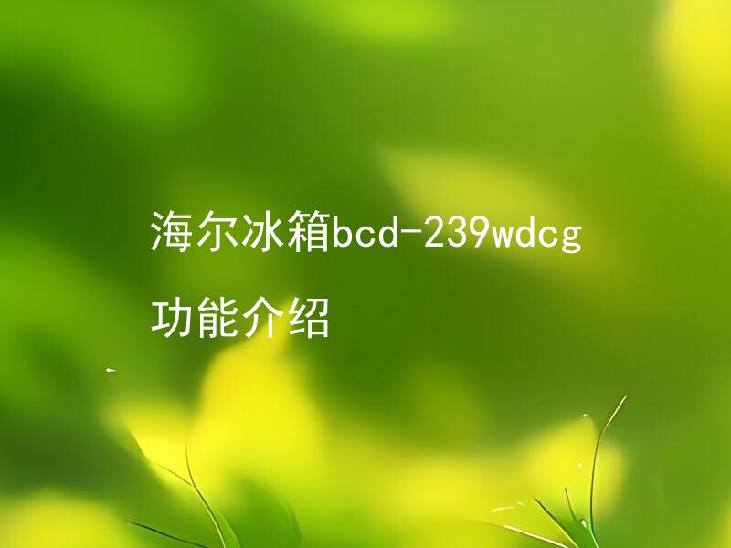 海尔冰箱bcd-239wdcg功能介绍 海尔冰箱bcd-239wdcg的能效怎么样？