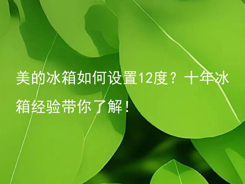 美的冰箱如何设置12度？十年冰箱经验带你了解！ 如何设置美的冰箱的温度为12度呢？告诉你一个十年冰箱经验！