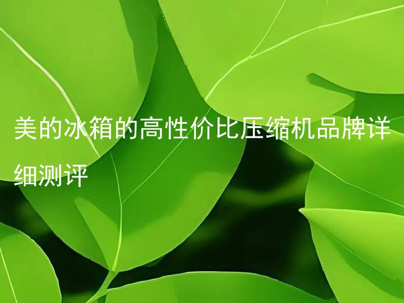 美的冰箱的高性价比压缩机品牌详细测评