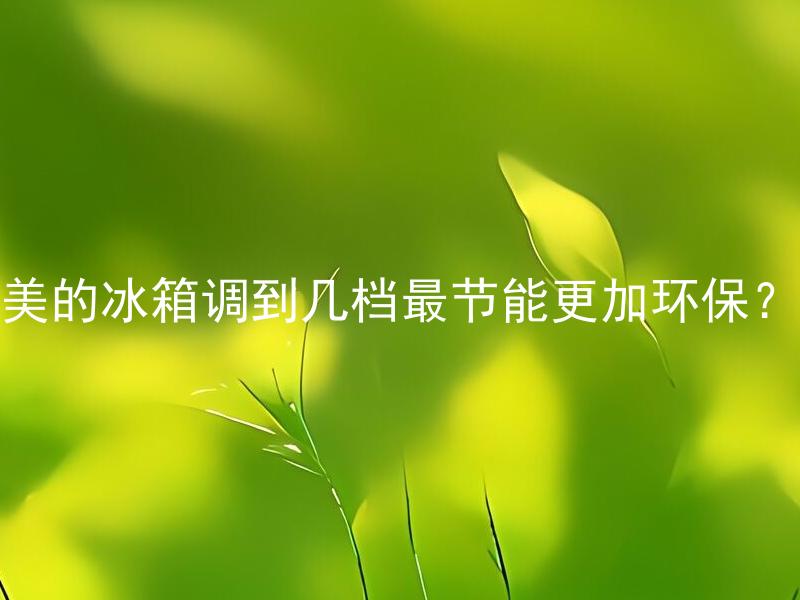 美的冰箱调到几档最节能更加环保？ 如何将美的冰箱调到最节能和环保的档位？
