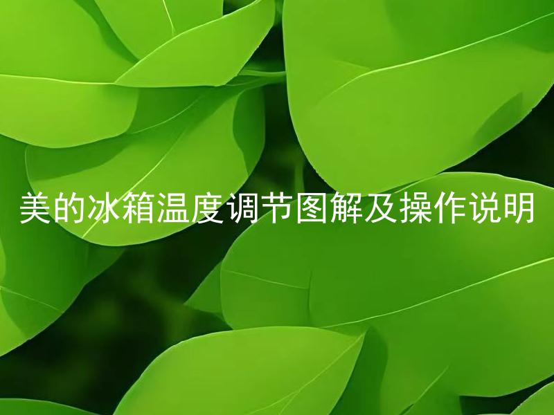 美的冰箱温度调节图解及操作说明
