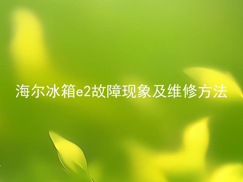 海尔冰箱e2故障现象及维修方法 海尔冰箱e2故障是什么原因造成的，如何进行维修呢？