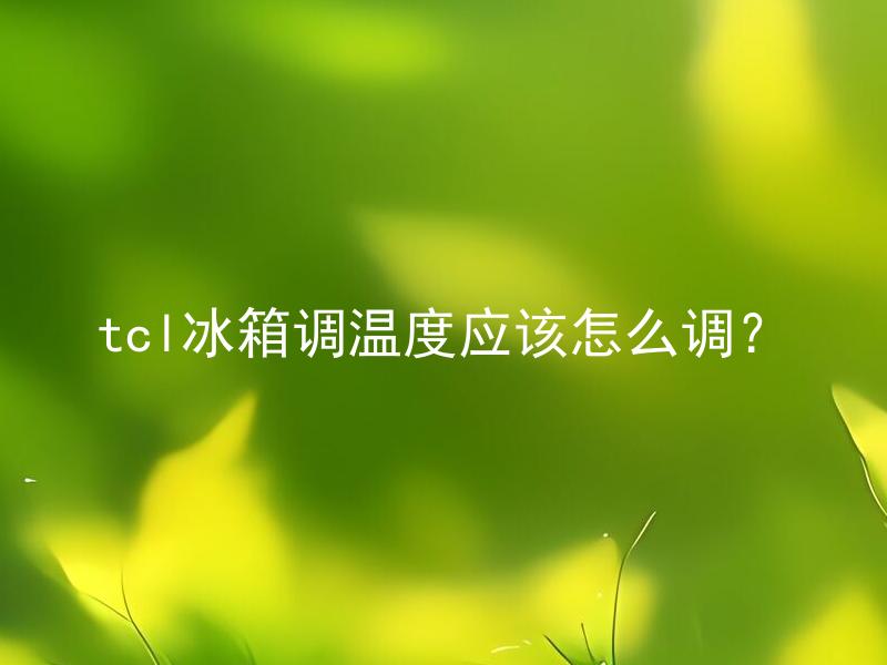 tcl冰箱调温度应该怎么调？ 如何正确调整TCL冰箱的温度？