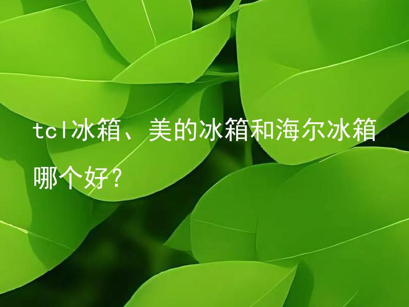 tcl冰箱、美的冰箱和海尔冰箱哪个好？