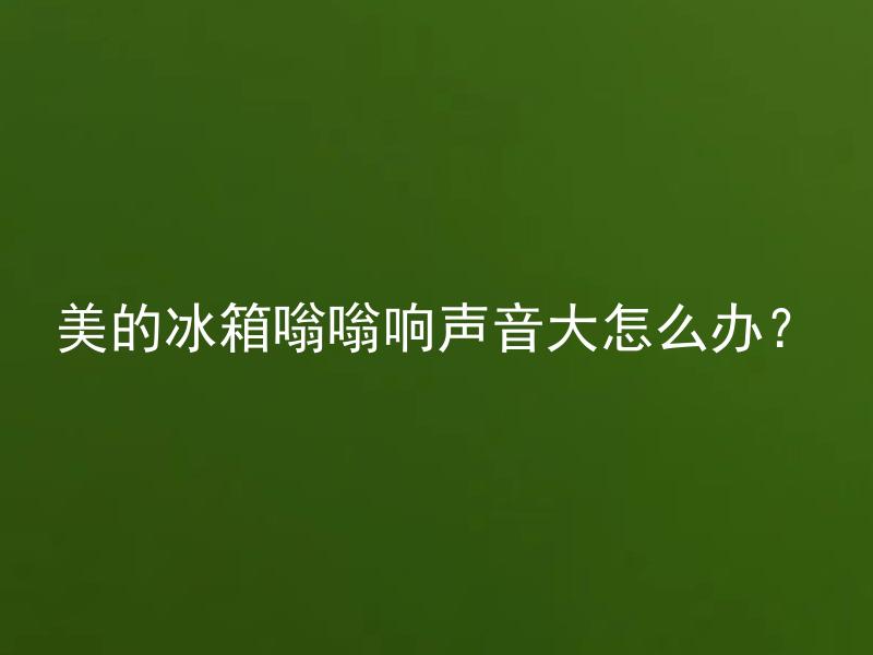 美的冰箱嗡嗡响声音大怎么办？ 美的冰箱嗡嗡响声音大，是因为什么原因引起的？