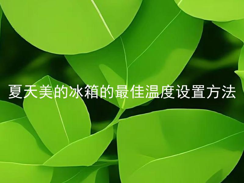 夏天美的冰箱的最佳温度设置方法