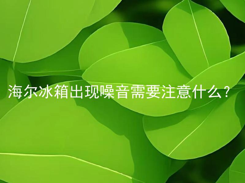 海尔冰箱出现噪音需要注意什么？
