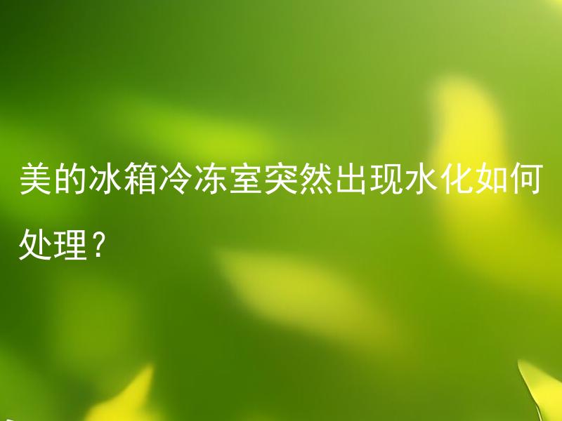 美的冰箱冷冻室突然出现水化如何处理？ 美的冰箱冷冻室突然出现水化问题如何解决？