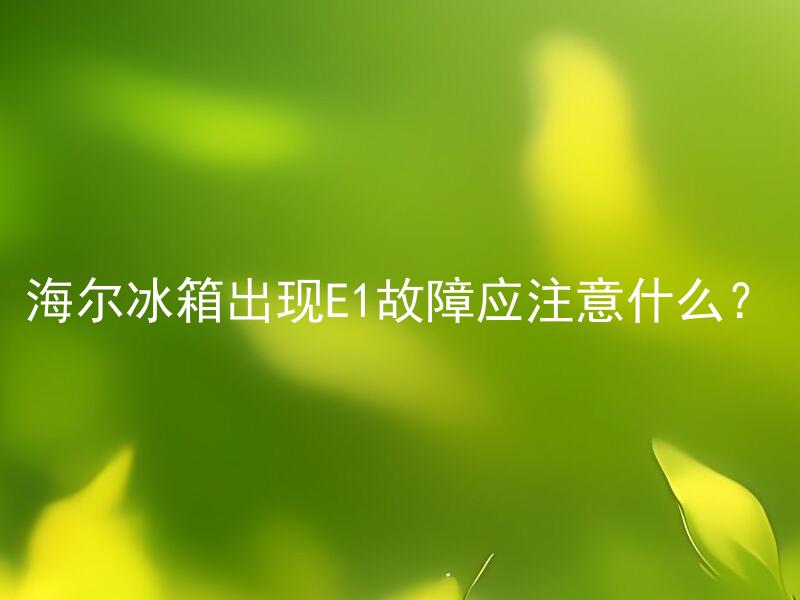 海尔冰箱出现E1故障应注意什么？ 海尔冰箱出现E1故障应注意什么？  --> 海尔冰箱E1故障如何排除及维修？