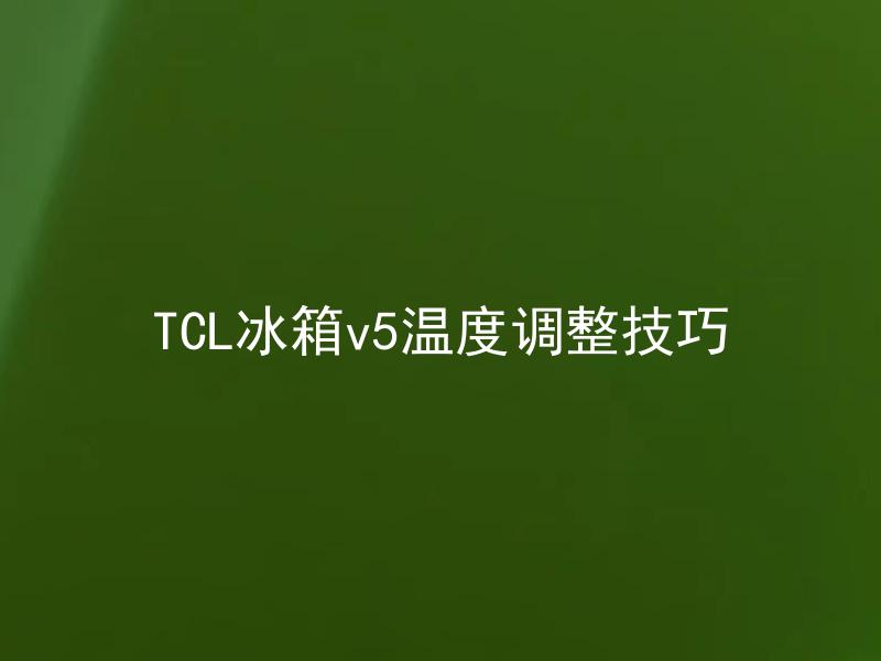 TCL冰箱v5温度调整技巧 TCL冰箱v5如何调整温度？