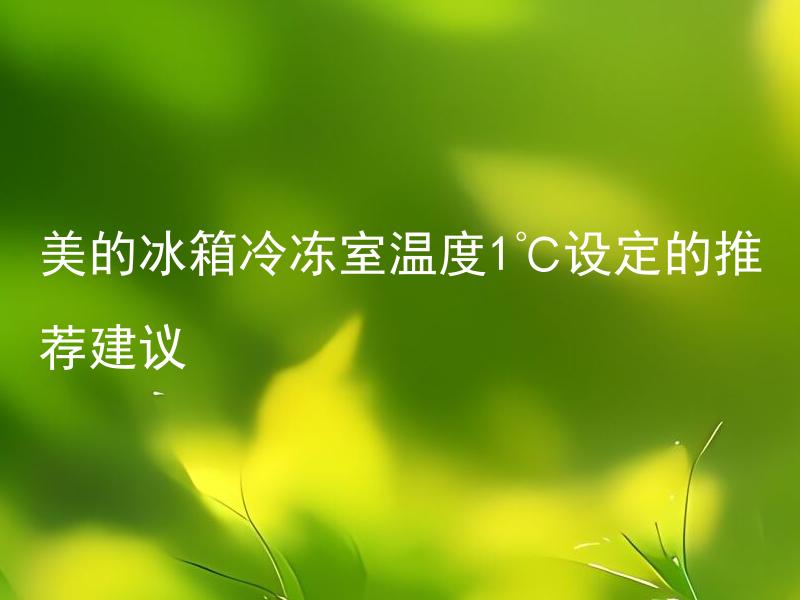 美的冰箱冷冻室温度1℃设定的推荐建议 冷冻室温度1℃适合冷藏什么食物？