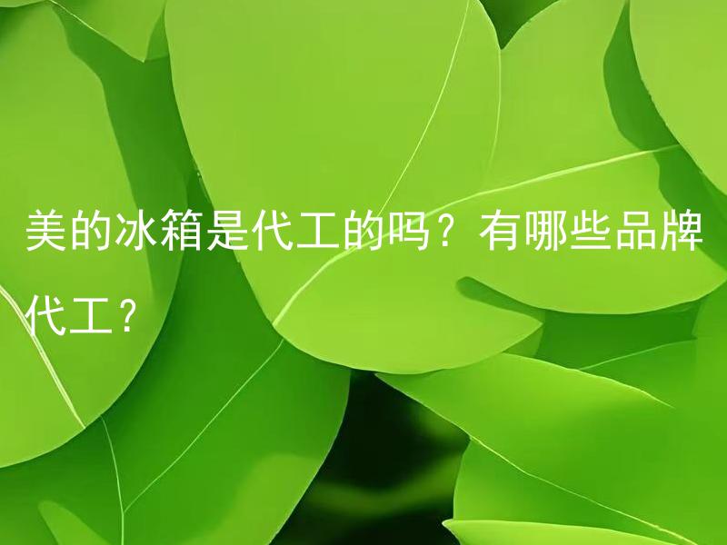 美的冰箱是代工的吗？有哪些品牌代工？ 冰箱产品牌常进行代工生产吗？