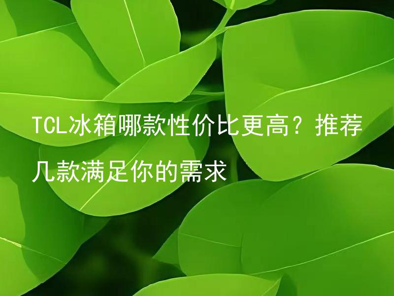 TCL冰箱哪款性价比更高？推荐几款满足你的需求 购买TCL冰箱，如何选择性价比更高的款式？能否推荐几款满足你的需求的产品？