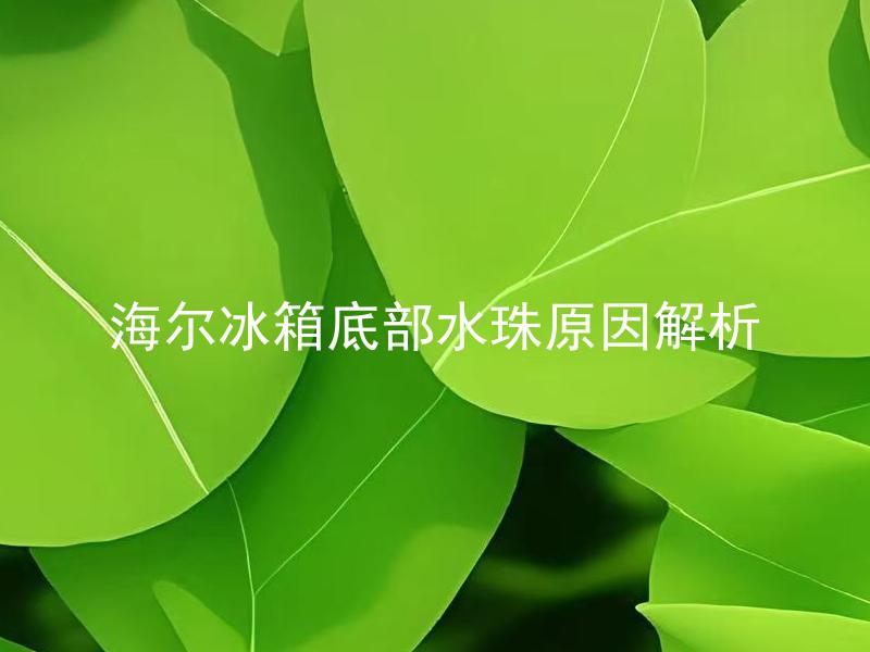 海尔冰箱底部水珠原因解析