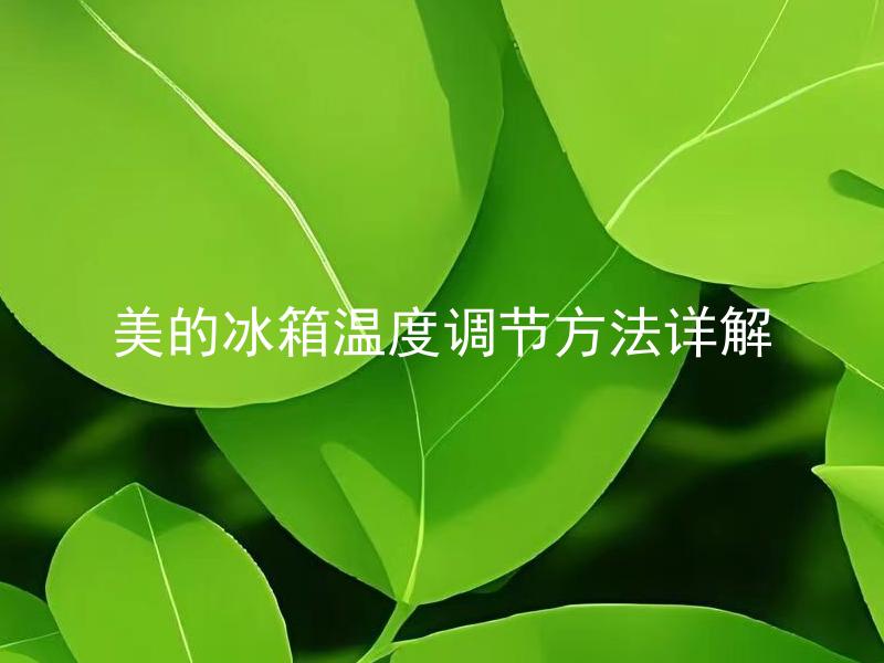 美的冰箱温度调节方法详解 美的冰箱温度调节方法如何正确使用？