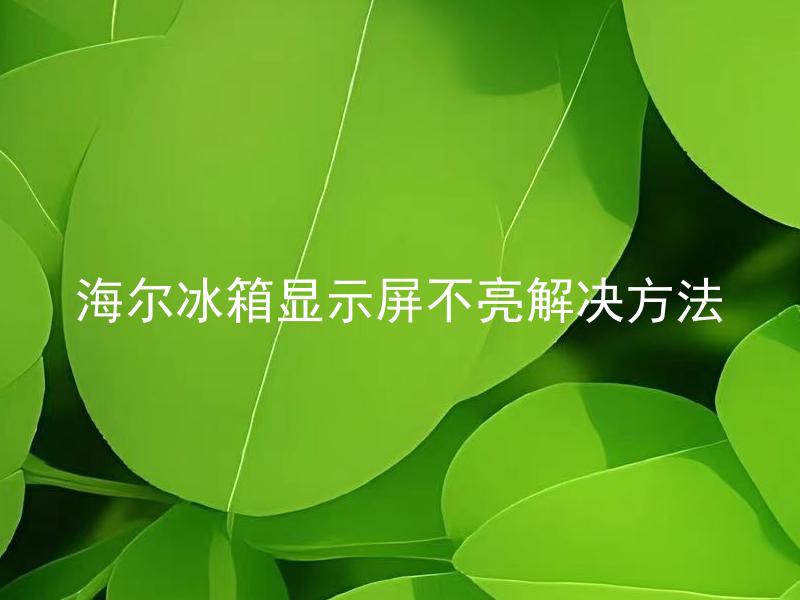 海尔冰箱显示屏不亮解决方法 海尔冰箱显示屏不亮应该如何维修？