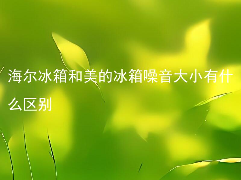 海尔冰箱和美的冰箱噪音大小有什么区别 海尔冰箱和美的冰箱噪音大小有什么区别影响冷藏食物吗？