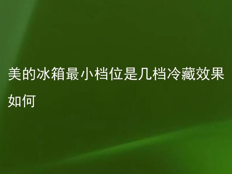 美的冰箱最小档位是几档冷藏效果如何 美的冰箱最小档位有几档，冷藏效果如何？