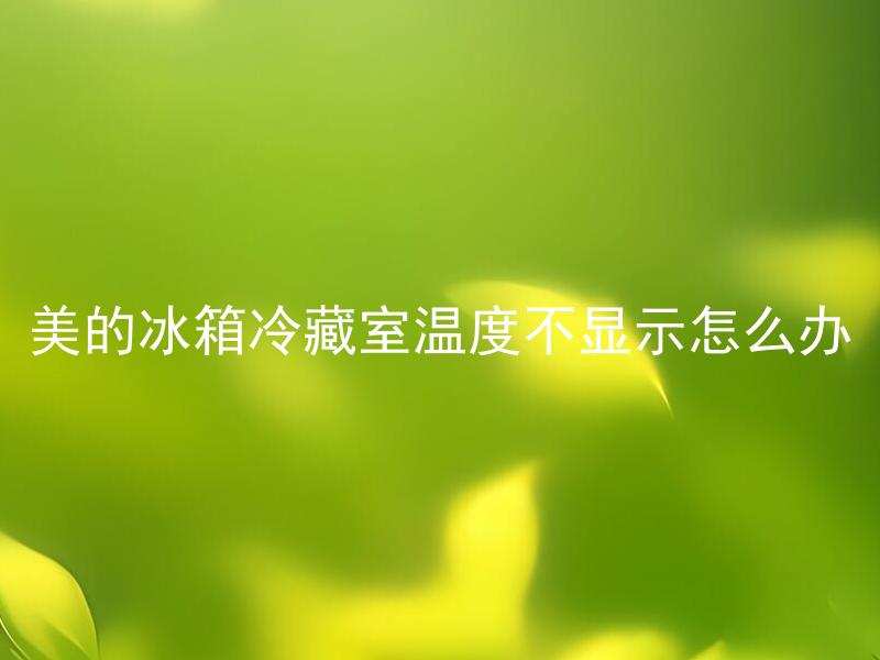 美的冰箱冷藏室温度不显示怎么办 美的冰箱冷藏室温度不显示会影响食物的保存吗？