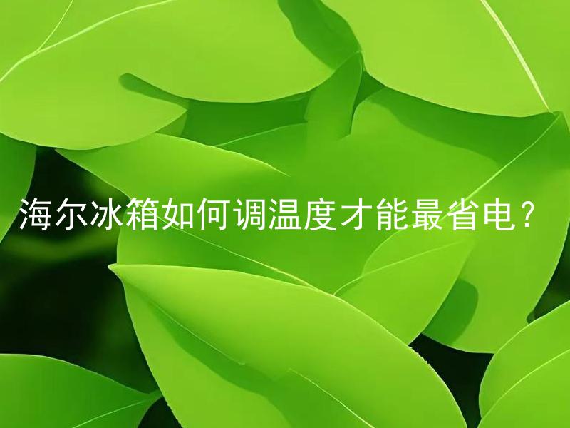 海尔冰箱如何调温度才能最省电？