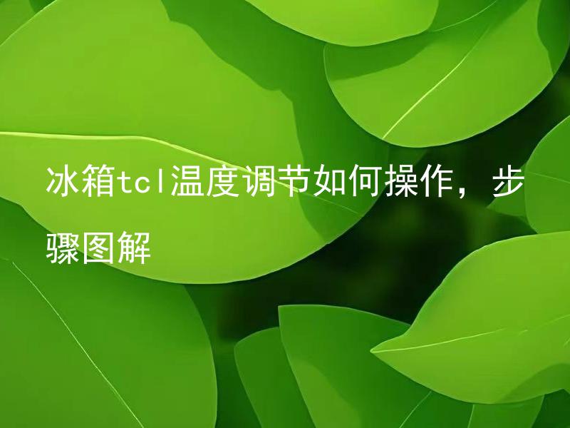 冰箱tcl温度调节如何操作，步骤图解 冰箱tcl温度调节如何操作？简单步骤图解。