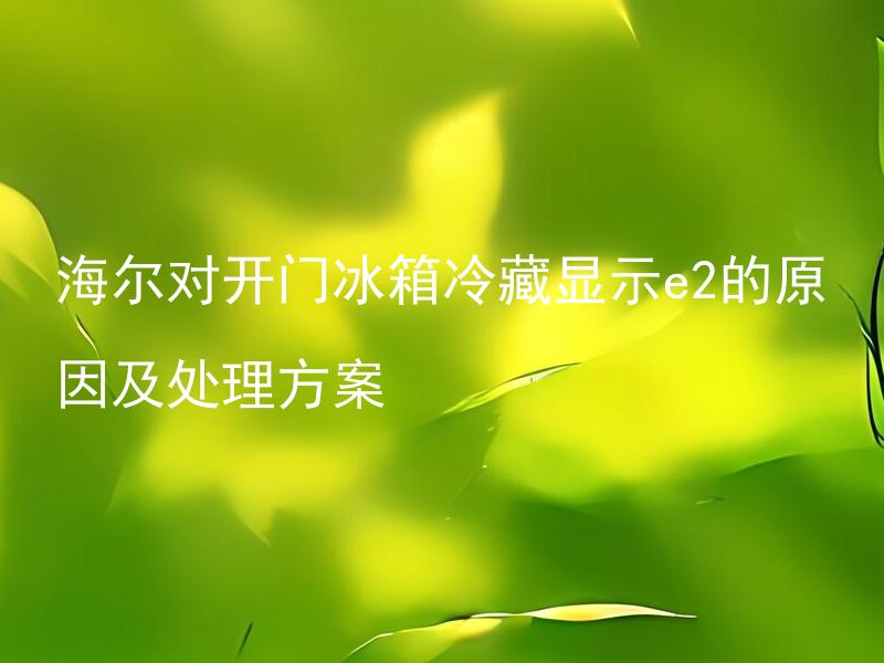 海尔对开门冰箱冷藏显示e2的原因及处理方案 拓展标题：海尔对开门冰箱冷藏显示e2的原因是什么？有什么处理方案？