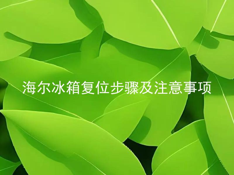 海尔冰箱复位步骤及注意事项 如何正确复位海尔冰箱？
